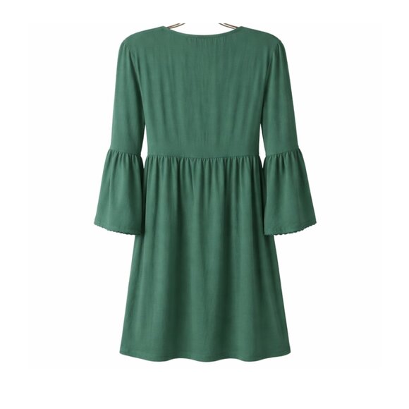 Knox Rose Teal Embroidered Boho Tunic Blouse Flowy Peasant Top Women's Small - Picture 3 of 7